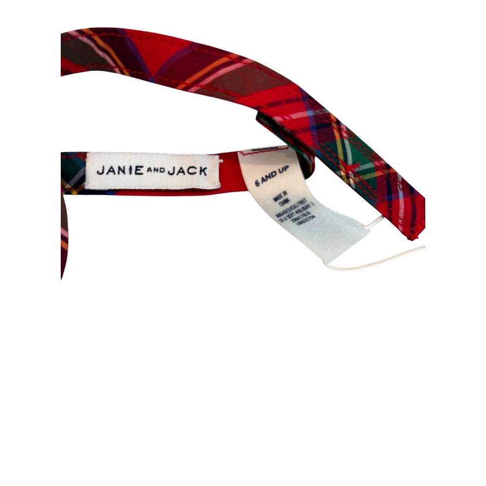 Janie and Jack Boys Tartan Plaid Bow Tie Red Multi Holiday Size 6 and up NWT - Picture 10 of 11